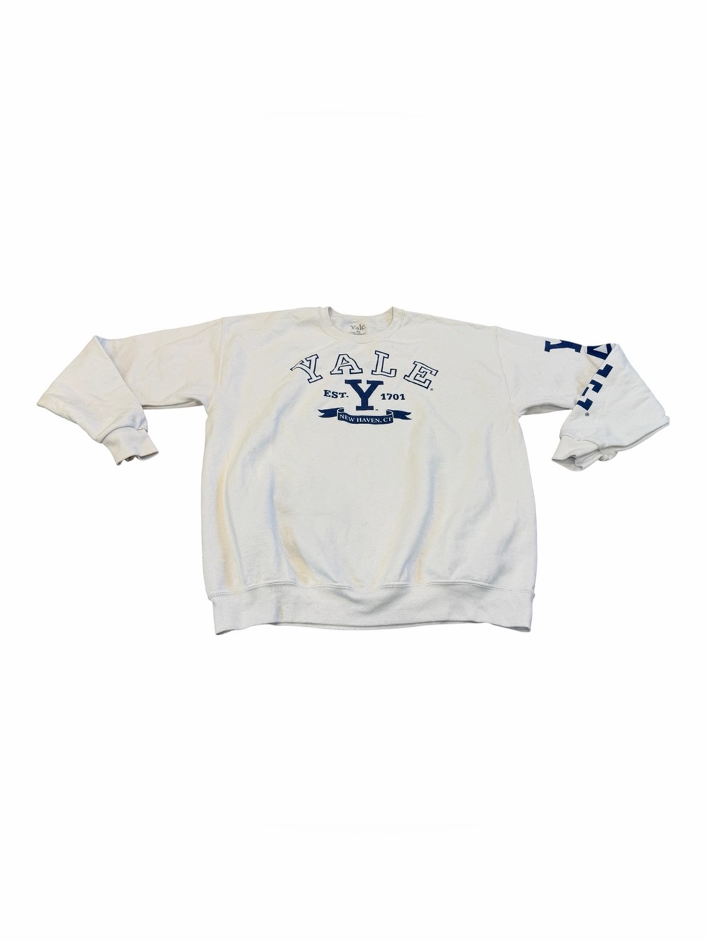 Yale University White New Haven Crewneck Sweatshirt Adult Size XL